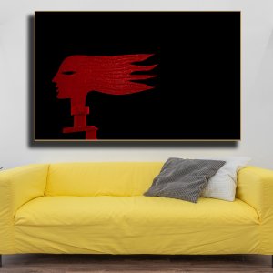Inferno Elegance | A Premium Canvas Ode to the Red Goddess of Fire | Wall Painting | Large Size | 48 inch x 30 inch or 4 feet x 2.5 feet | Orientation - Landscape