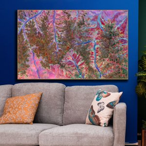 Rhythmic Red Reverie | A Premium Abstract Canvas Masterpiece |  Wall Painting | Large Size | 48 inch x 30 inch or 4 feet x 2.5 feet | Orientation - Landscape