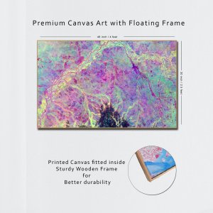 Riverine Blossoms | Featuring a Colorful Blush of Pink | Premium Abstract Canvas Art | Wall Art | Large Size | 48 inch x 30 inch or 4 feet x 2.5 feet | Orientation - Landscape
