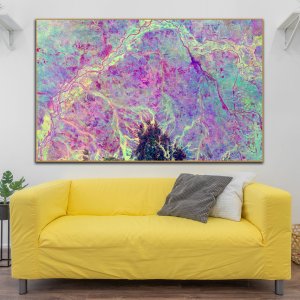 Riverine Blossoms | Featuring a Colorful Blush of Pink | Premium Abstract Canvas Art | Wall Art | Large Size | 48 inch x 30 inch or 4 feet x 2.5 feet | Orientation - Landscape