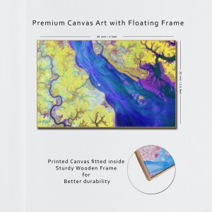 Oceanic Illusions | Unveiling the Abysmal Depths of Blue | Premium Abstract Canvas Art | Wall Art | Large Size | 48 inch x 30 inch or 4 feet x 2.5 feet | Orientation - Landscape