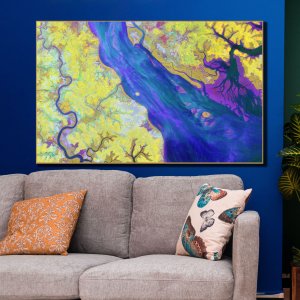 Oceanic Illusions | Unveiling the Abysmal Depths of Blue | Premium Abstract Canvas Art | Wall Art | Large Size | 48 inch x 30 inch or 4 feet x 2.5 feet | Orientation - Landscape