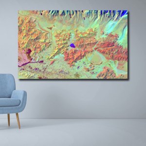 Mountain Mirage | A Premium Abstract Canvas Art | Inspired by Nature's Colorful Valleys | Wall Painting | Large Size | 48 inch x 30 inch or 4 feet x 2.5 feet | Orientation - Landscape