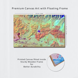 Mountain Mirage | A Premium Abstract Canvas Art | Inspired by Nature's Colorful Valleys | Wall Painting | Large Size | 48 inch x 30 inch or 4 feet x 2.5 feet | Orientation - Landscape