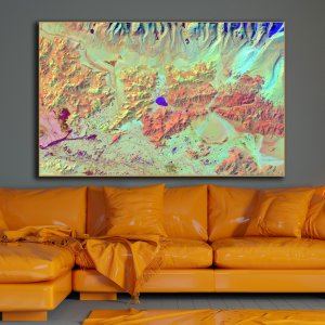 Mountain Mirage | A Premium Abstract Canvas Art | Inspired by Nature's Colorful Valleys | Wall Painting | Large Size | 48 inch x 30 inch or 4 feet x 2.5 feet | Orientation - Landscape