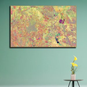 Sunlit Symphony | A Premium Abstract Canvas | Vibrant Yellow Fields | Wall Art | Painting | Large Size | 48 inch x 30 inch or 4 feet x 2.5 feet | Orientation - Landscape