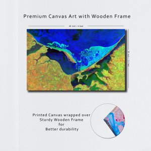 Frozen Horizon | A Pristine Ocean's Embrace | Premium Abstract Canvas Art | Wall Art | Painting | Large Size | 48 inch x 30 inch or 4 feet x 2.5 feet | Orientation - Landscape