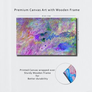 Enchanted Wetlands | Vibrant Hues in Nature's Sanctuary | Premium Abstract Canvas Art | Wall Art | Painting | Large Size | 48 inch x 30 inch or 4 feet x 2.5 feet | Orientation - Landscape