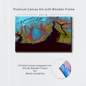 Glacial illusions | Majestic Ice Surge into the Ocean | Premium Abstract Canvas Art | Wall Art | Painting | Large Size | 48 inch x 30 inch or 4 feet x 2.5 feet | Orientation - Landscape