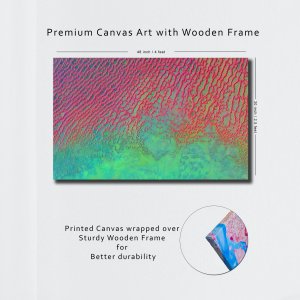 Sands of Harmony | Desert Dunes in a Colorful Dance | Premium Abstract Canvas Art | Wall Art | Painting | Large Size | 48 inch x 30 inch or 4 feet x 2.5 feet | Orientation - Landscape