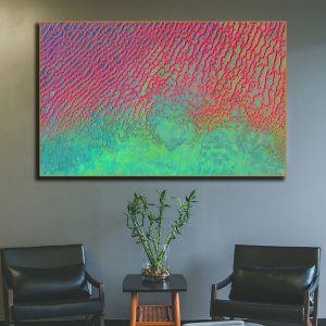 Sands of Harmony | Desert Dunes in a Colorful Dance | Premium Abstract Canvas Art | Wall Art | Painting | Large Size | 48 inch x 30 inch or 4 feet x 2.5 feet | Orientation - Landscape