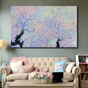 Blooming Rivers | Nature's Canvas Awash in Vibrant Hues | Premium Abstract Canvas Art | Wall Art | Painting | Large Size | 48 inch x 30 inch or 4 feet x 2.5 feet | Orientation - Landscape