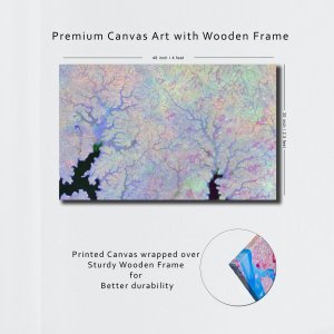 Blooming Rivers | Nature's Canvas Awash in Vibrant Hues | Premium Abstract Canvas Art | Wall Art | Painting | Large Size | 48 inch x 30 inch or 4 feet x 2.5 feet | Orientation - Landscape