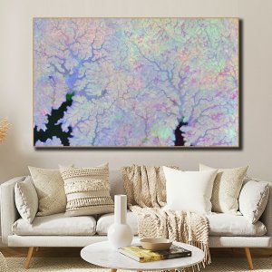 Blooming Rivers | Nature's Canvas Awash in Vibrant Hues | Premium Abstract Canvas Art | Wall Art | Painting | Large Size | 48 inch x 30 inch or 4 feet x 2.5 feet | Orientation - Landscape