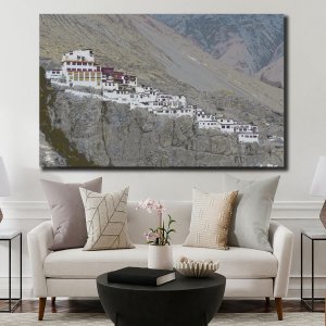 Divine Splendor: Captivating Diskit Monastery Landscape - A Tranquil Escape from Ladakh! Premium Canvas Art | Wall Art | Painting | Large Size | 48 inch x 30 inch or 4 feet x 2.5 feet | Orientation - Landscape