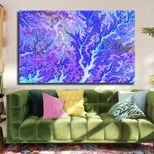 Earthen Elegance: Meandering Rivers Shaped in Colors - A Vibrant Tribute to Nature's Beauty! Premium Abstract Canvas Art | Wall Art | Painting | Large Size | 48 inch x 30 inch or 4 feet x 2.5 feet | Orientation - Landscape