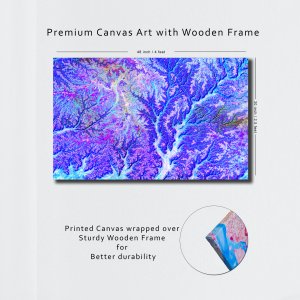 Earthen Elegance: Meandering Rivers Shaped in Colors - A Vibrant Tribute to Nature's Beauty! Premium Abstract Canvas Art | Wall Art | Painting | Large Size | 48 inch x 30 inch or 4 feet x 2.5 feet | Orientation - Landscape
