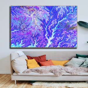 Earthen Elegance: Meandering Rivers Shaped in Colors - A Vibrant Tribute to Nature's Beauty! Premium Abstract Canvas Art | Wall Art | Painting | Large Size | 48 inch x 30 inch or 4 feet x 2.5 feet | Orientation - Landscape
