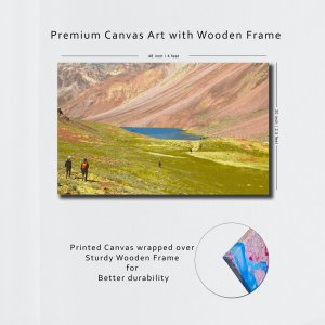 "Chandrataal Charm: Capturing the Enigmatic Beauty of Spiti Valley's Pristine Lake in Art! Premium Canvas Art | Wall Art | Painting | Large Size | 48 inch x 30 inch or 4 feet x 2.5 feet | Orientation - Landscape