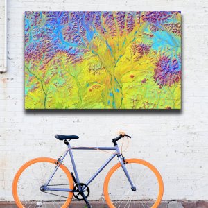 Vivid Vistas: Portraying the Mystique of a Cold Desert - A Canvas Alive with Nature's Vibrant Palette | Premium Abstract Canvas Art | Wall Art | Painting | Large Size | 48 inch x 30 inch or 4 feet x 2.5 feet | Orientation - Landscape
