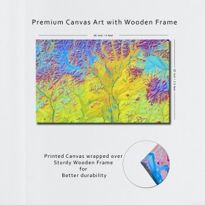 Vivid Vistas: Portraying the Mystique of a Cold Desert - A Canvas Alive with Nature's Vibrant Palette | Premium Abstract Canvas Art | Wall Art | Painting | Large Size | 48 inch x 30 inch or 4 feet x 2.5 feet | Orientation - Landscape