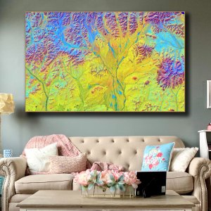 Vivid Vistas: Portraying the Mystique of a Cold Desert - A Canvas Alive with Nature's Vibrant Palette | Premium Abstract Canvas Art | Wall Art | Painting | Large Size | 48 inch x 30 inch or 4 feet x 2.5 feet | Orientation - Landscape