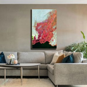 Red Rose River - Portraying Symphony | Abstract Canvas Art | Wall Art | Painting for Home and Office Decor | Large Size | 48 inch x 30 inch or 4 feet x 2.5 feet | Orientation -Portrait