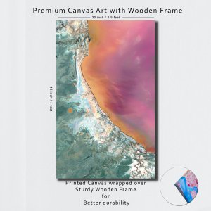 Pink Bay - A Dream Coast | Abstract Canvas Art | Wall Art | Painting for Home and Office Decor | Large Size | 48 inch x 30 inch or 4 feet x 2.5 feet | Orientation -Portrait
