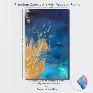 Fire in the Ocean - A Fiery Dance of Flames and Waves | Abstract Canvas Art | Wall Art | Painting for Home and Office Decor | Large Size | 48 inch x 30 inch or 4 feet x 2.5 feet | Orientation -Portrait