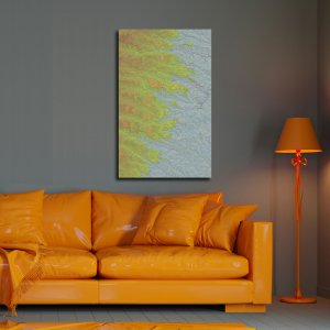 Golden Canopy -Yellow Forest Wilderness Cascading Over Mountains | Abstract Canvas Art | Wall Art | Painting for Home and Office Decor | Large Size | 48 inch x 30 inch or 4 feet x 2.5 feet | Orientation -Portrait