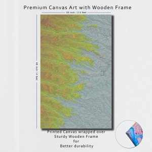 Golden Canopy -Yellow Forest Wilderness Cascading Over Mountains | Abstract Canvas Art | Wall Art | Painting for Home and Office Decor | Large Size | 48 inch x 30 inch or 4 feet x 2.5 feet | Orientation -Portrait