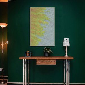 Golden Canopy -Yellow Forest Wilderness Cascading Over Mountains | Abstract Canvas Art | Wall Art | Painting for Home and Office Decor | Large Size | 48 inch x 30 inch or 4 feet x 2.5 feet | Orientation -Portrait