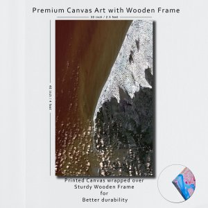 Convergence of Horizons: Clouds, Desert, Forest, and Ocean | Abstract Canvas Art | Wall Art | Painting for Home and Office Decor | Large Size | 48 inch x 30 inch or 4 feet x 2.5 feet | Orientation -Portrait