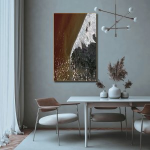 Convergence of Horizons: Clouds, Desert, Forest, and Ocean | Abstract Canvas Art | Wall Art | Painting for Home and Office Decor | Large Size | 48 inch x 30 inch or 4 feet x 2.5 feet | Orientation -Portrait