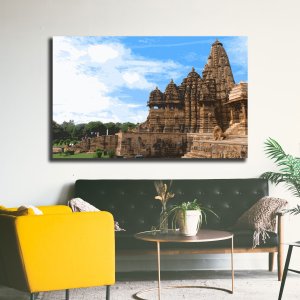 Vishwanath Temple of Khajuraho - A God’s Sacred Sanctuary | Creative Canvas Art | Wall Art | Painting | Large Size | 48 inch x 30 inch or 4 feet x 2.5 feet | Orientation - Portrait
