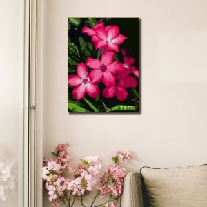 Blush Blossoms - A Canvas of Pink Flowers in Full Bloom | Premium Canvas Art | Wall Art | Painting | Size | 24 inch x 18 inch or 2 feet x 1.5 feet | Orientation - Portrait