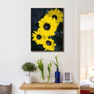Sunflower's Grace - A Radiant Face of Nature | Premium Canvas Art | Wall Art | Painting | Size | 24 inch x 18 inch or 2 feet x 1.5 feet | Orientation - Portrait