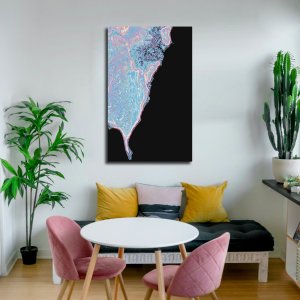 Swirling Shores - Tides of Colors Along Deep Ocean | Abstract Canvas Art | Wall Art | Painting | Large Size | 48 inch x 30 inch or 4 feet x 2.5 feet | Orientation - Portrait