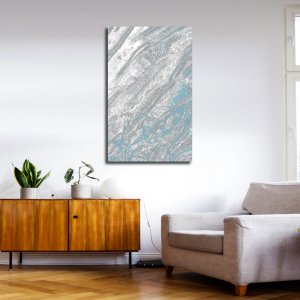 Shades of Mountains - Perfect Grey with Touch of Sky Blue | Abstract Canvas Art | Wall Art | Painting for Home and Office Decor | Large Size | 48 inch x 30 inch or 4 feet x 2.5 feet | Orientation -Portrait