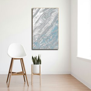 Shades of Mountains - Perfect Grey with Touch of Sky Blue | Abstract Canvas Art | Wall Art | Painting for Home and Office Decor | Large Size | 48 inch x 30 inch or 4 feet x 2.5 feet | Orientation -Portrait