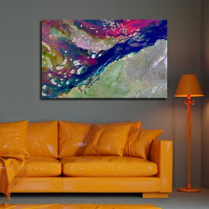River of Colors | Premium Abstract Canvas Art Embodies the Enchanting Rainbow Flow | Large size | 48 inch x 30 inch | Orientation - Landscape