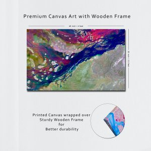 River of Colors | Premium Abstract Canvas Art Embodies the Enchanting Rainbow Flow | Large size | 48 inch x 30 inch | Orientation - Landscape