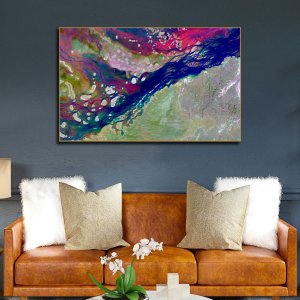 River of Colors | Premium Abstract Canvas Art Embodies the Enchanting Rainbow Flow | Large size | 48 inch x 30 inch | Orientation - Landscape
