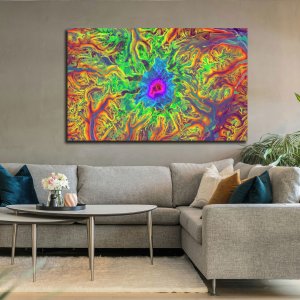 Celestial Chroma | A Premium Canvas Unveiling Vibrant Flowing Colors of the Rainbow | | Wall Painting | Large Size | 48 inch x 30 inch or 4 feet x 2.5 feet | Orientation - Landscape
