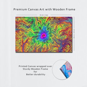 Celestial Chroma | A Premium Canvas Unveiling Vibrant Flowing Colors of the Rainbow | | Wall Painting | Large Size | 48 inch x 30 inch or 4 feet x 2.5 feet | Orientation - Landscape