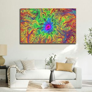 Celestial Chroma | A Premium Canvas Unveiling Vibrant Flowing Colors of the Rainbow | | Wall Painting | Large Size | 48 inch x 30 inch or 4 feet x 2.5 feet | Orientation - Landscape