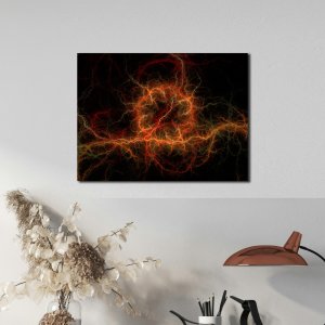 Waves of Energy - Electric Dance | Premium Canvas Art | Wall Art | Painting | Size - 24 inch x 18 inch or 2 feet x 1.5 feet | Orientation - Landscape