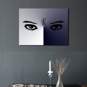 The Captivating Gaze - A Painting of a Woman’s Soulful Eyes | Premium Canvas Art | Wall Art | Painting | Size | 24 inch x 18 inch or 2 feet x 1.5 feet | Orientation - Landscape
