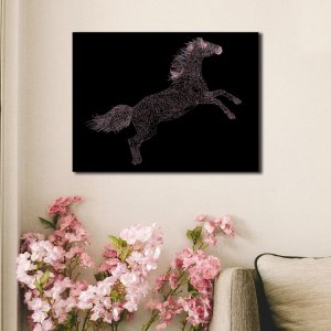 A Colorful Journey of Horse | Premium Canvas Art | Wall Art | Painting | Size - 24 inch x 18 inch or 2 feet x 1.5 feet | Orientation - Landscape