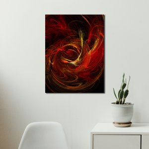 Crimson Roar - A Symphony of Red Abstracts - Captivating Abstract Art | Premium Canvas Art | Wall Art | Painting | Size - 24 inch x 18 inch or 2 feet x 1.5 feet | Orientation - Portrait